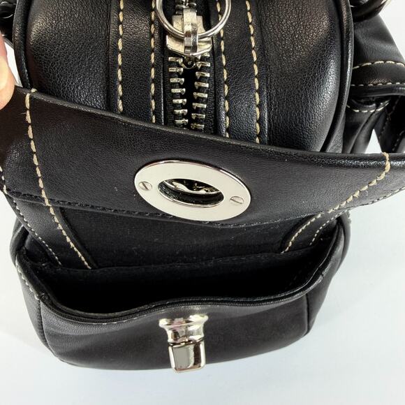 Coach Soho Leather Mini Boston Black Bag 8A10 Bowling Tote Satchel Handbag Y2K - Picture 16 of 16